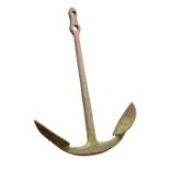 Large 20th century cast iron Anchor, plain tapering shaft with two spade shaped ends, H137cm,