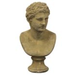 Stone effect classic style bust of Hermes,