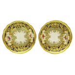 Pair Royal Crown Derby circular butter dishes from the Judge Elbert Henry Gary service, circa 1910,