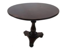 Miniature Furniture - 19th century mahogany circular snap top Breakfast Table on baluster support,