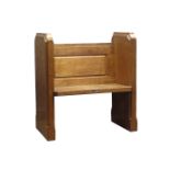 'Mouseman' Classic monks bench, solid side supports with moulding detail, adazed sides,