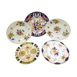 Five 19th century and later Derby plates,