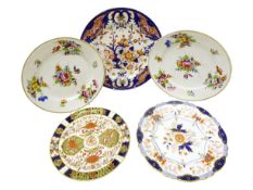 Five 19th century and later Derby plates,