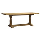 'Mouseman' rectangular adzed coffee table,