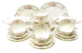 1950's Royal Crown Derby 'Pinxton Roses' pattern dinner service presented to Councillor and Mrs J.