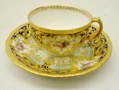 Royal Crown Derby tea cup and saucer from the Judge Elbert Henry Gary service, circa 1910,