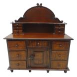 19th century miniature mahogany Lincolnshire dresser,