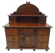 19th century miniature mahogany Lincolnshire dresser,