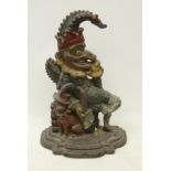 19th Century painted cast iron doorstop modelled as Punch,
