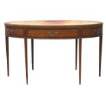 19th century Sheraton Revival satinwood oval rent centre table,