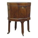 18th century mahogany hexagonal wine cooler,