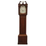 Early 19th century oak and mahogany banded longcase clock,