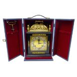 `The Golden Jubilee Clock` a William and Mary style ebonised basket top table clock by F.W.