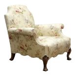 George lll style Armchair, with shaped arched back,