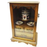 Edwardian oak smokers cabinet,