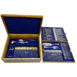 Canteen of Mappin & Webb silver cutlery, Old English pattern, twenty four place setting,