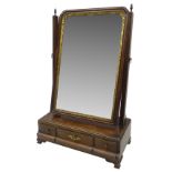 George III mahogany toilet mirror,