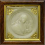 19th century moulded wax plaque entitled 'Womanhood' by Ann Good (1795 - 1878) of circular for with