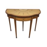 Late 19th century Adam style inlaid satinwood card table,