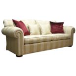 Duresta Waldorf Grande three-seat sofa with scroll arms,