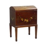 20th century Sheraton style boxwood strung mahogany box,