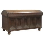 Eastern hardwood dome top coffer,