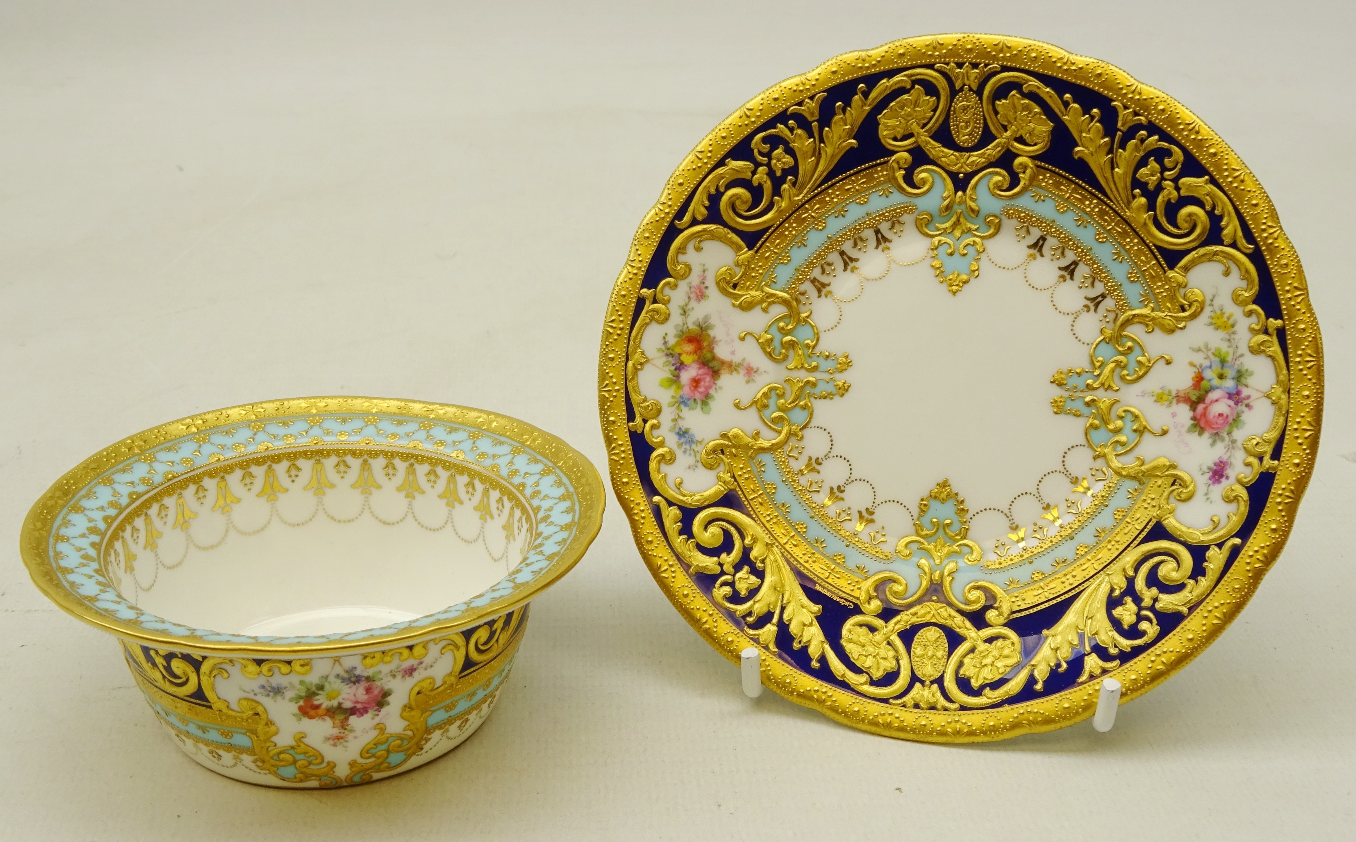 Royal Crown Derby ramekin and saucer from the Judge Elbert Henry Gary service, circa 1910, - Image 3 of 5