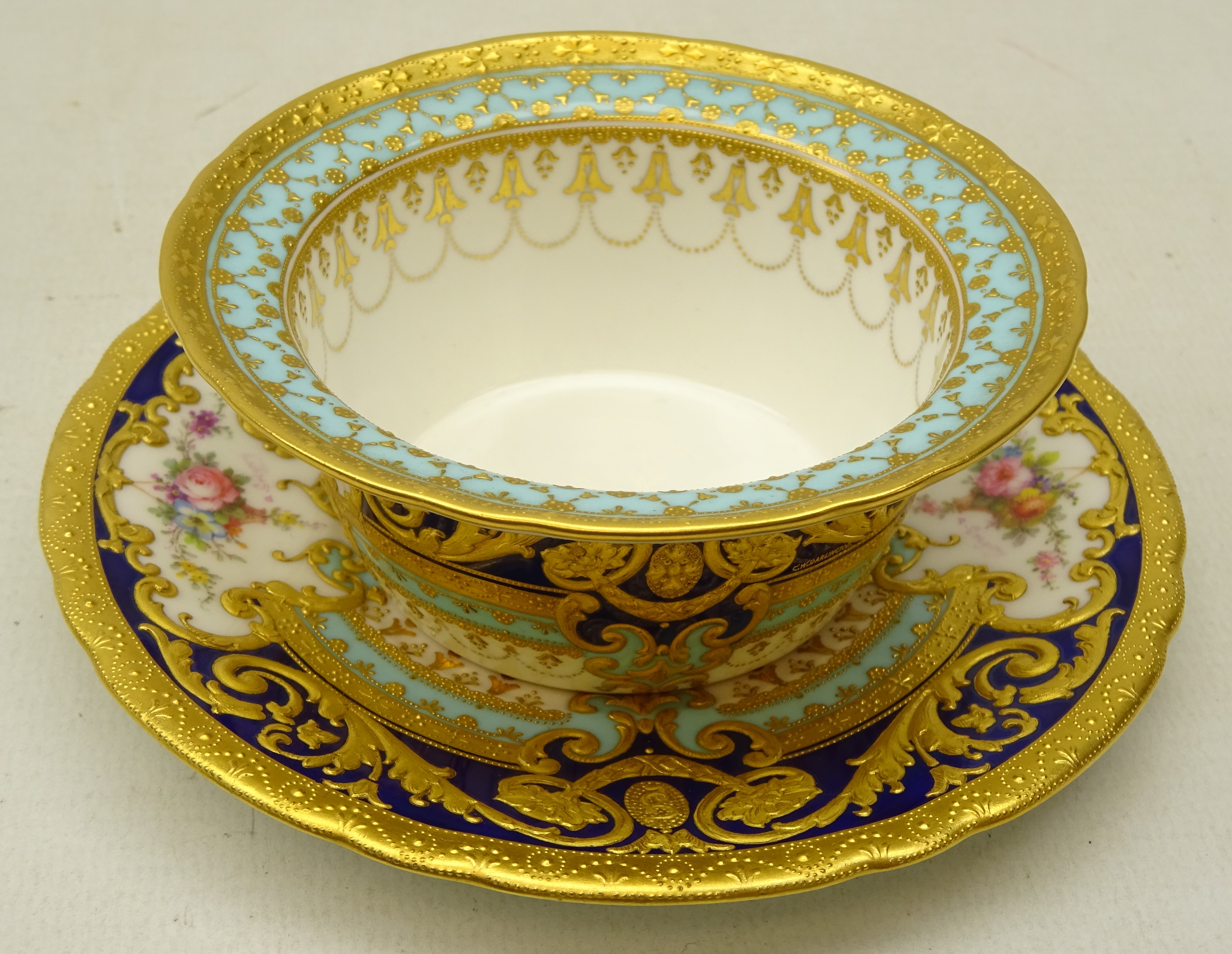 Royal Crown Derby ramekin and saucer from the Judge Elbert Henry Gary service, circa 1910, - Image 2 of 5