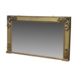 Early 19th century carved giltwood and gesso over mantel mirror,