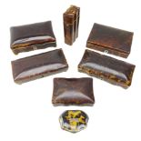 Collection of five serpentine and rectangular 19th century Tortoishell Jewellery boxes,