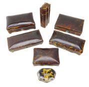 Collection of five serpentine and rectangular 19th century Tortoishell Jewellery boxes,