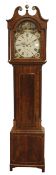 George lll inlaid mahogany longcase clock, arched painted dial with subsidiary seconds and date,