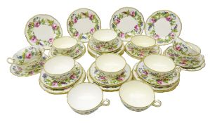 Early 20th century Minton part tea set, hand painted by J.