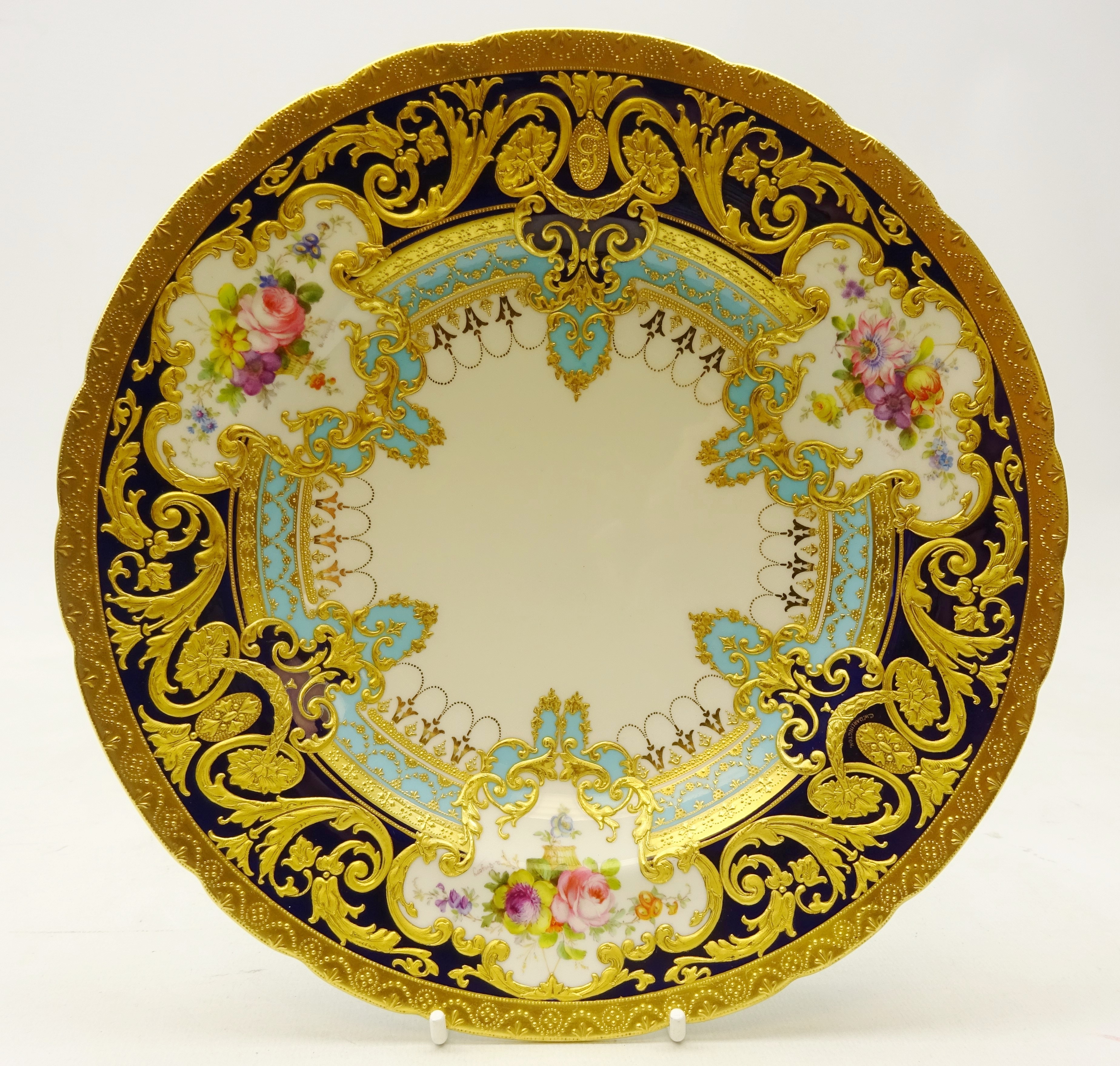 Royal Crown Derby soup bowl from the Judge Elbert Henry Gary service, circa 1909,
