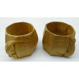 'Mouseman' pair oak napkin rings by Robert Thompson of Kilburn Condition Report