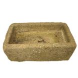 Large rectangular granite planter trough, 95cm x 55cm,