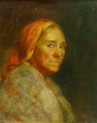 B S W (19th/20th century): Portrait of a Gypsy Woman,