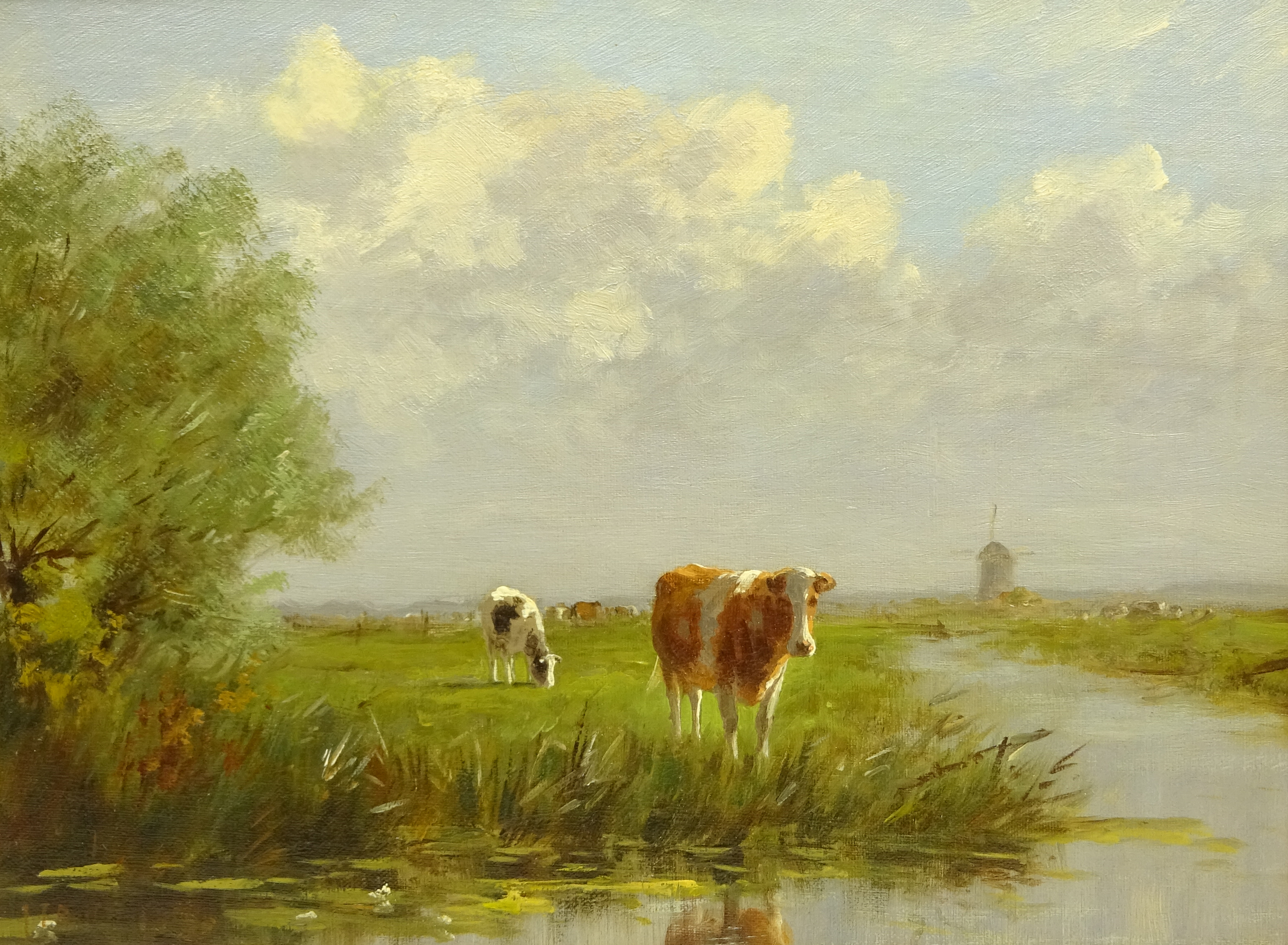 J Rust (Dutch School early 20th century): 'Cattle in the Water Meadow',