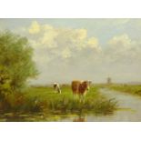 J Rust (Dutch School early 20th century): 'Cattle in the Water Meadow',