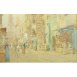 Henry Bacon (American 1839-1912): Egyptian Street Scene, watercolour signed dated Feb.