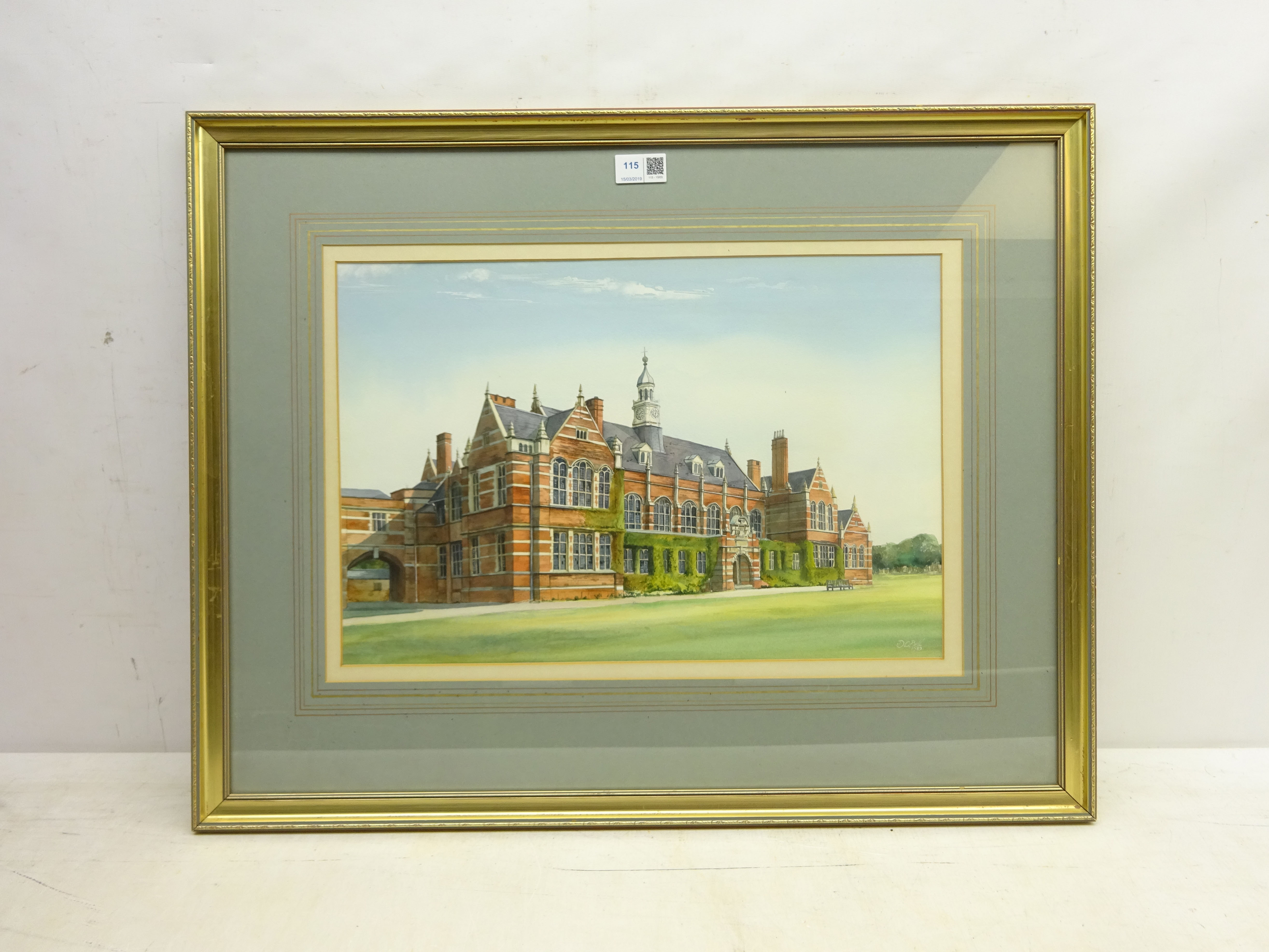 David C Bell (British 1950-): 'Hymers College Hull', watercolour signed and dated 1983, - Image 2 of 2