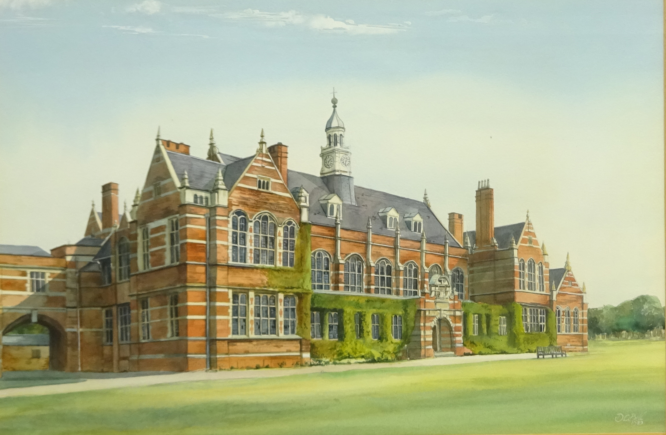 David C Bell (British 1950-): 'Hymers College Hull', watercolour signed and dated 1983,