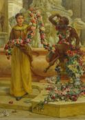 Frank William Warwick Topham (1838-1924): 'A Bit of Decoration', watercolour signed,