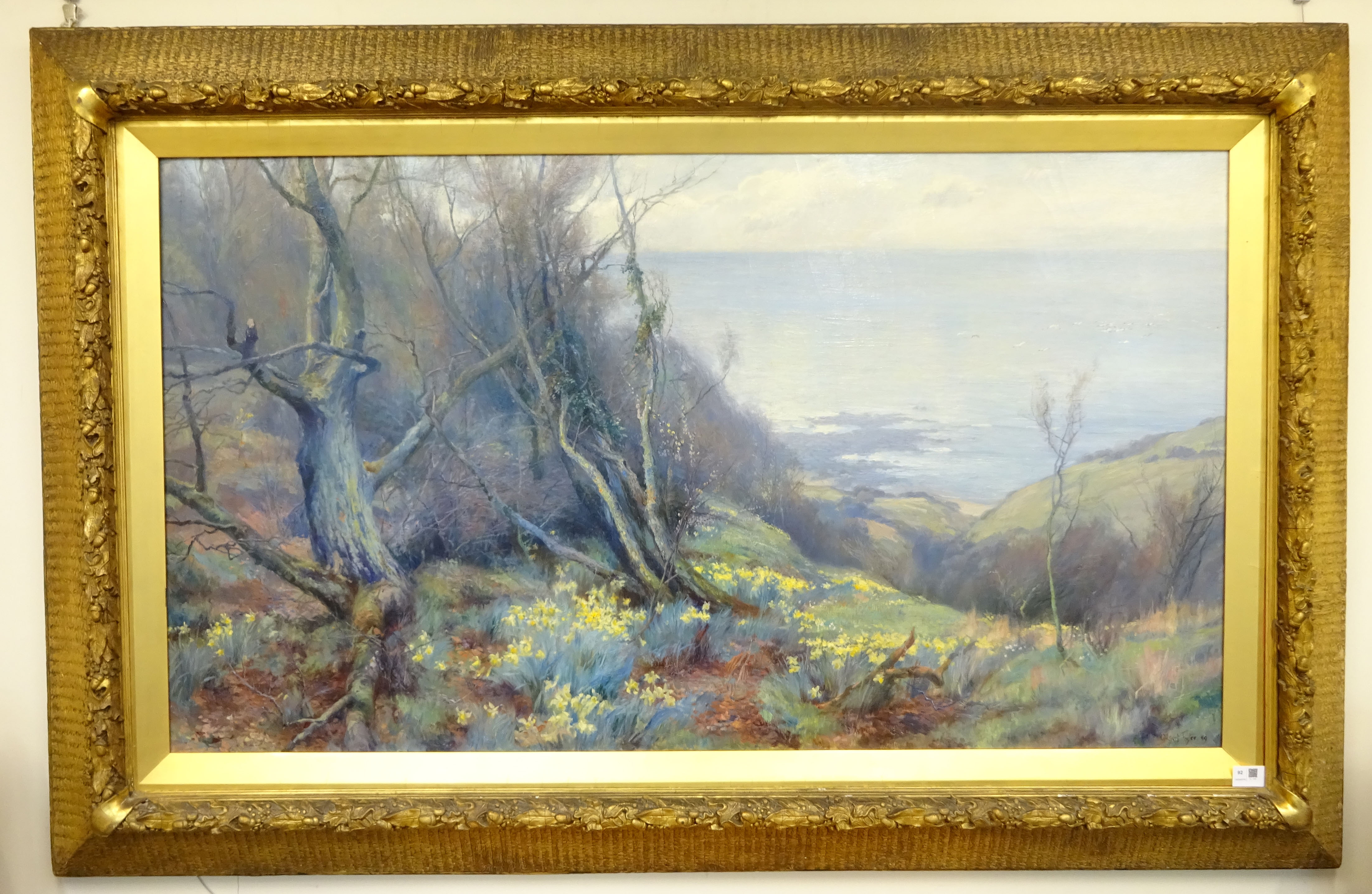 William Gilbert Foster (Staithes Group 1855-1906): 'Spring' - Overlooking Runswick Bay, - Image 2 of 2