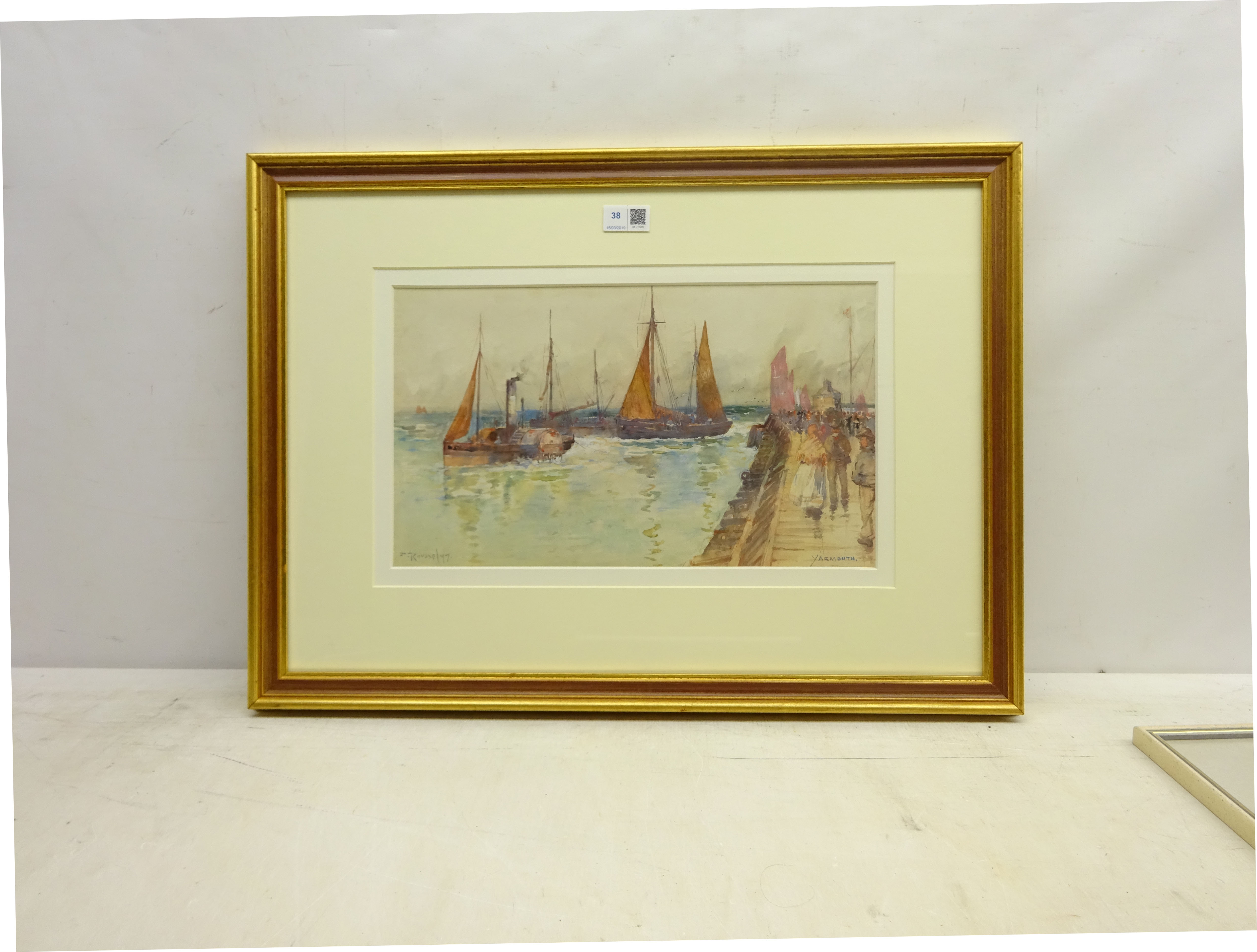Frank Rousse (British fl.1897-1917): 'Yarmouth', watercolour signed titled and dated '97, - Image 2 of 2
