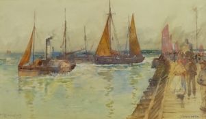 Frank Rousse (British fl.1897-1917): 'Yarmouth', watercolour signed titled and dated '97,