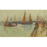 Frank Rousse (British fl.1897-1917): 'Yarmouth', watercolour signed titled and dated '97,