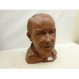 John Bulloch Souter (Scottish 1890-1972): Male Bust, terracotta sculpture signed and dated 1971,