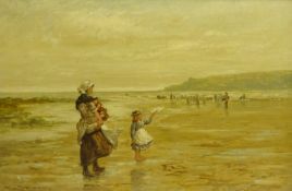 Tom Seymour (British 1844-1904): Fisher Folk on the Beach at Robin Hoods Bay,
