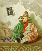 Gregori (Lysechko) Lyssetchko (Russian 1939-): Seated Pierrot, oil on canvas signed and dated 2003,